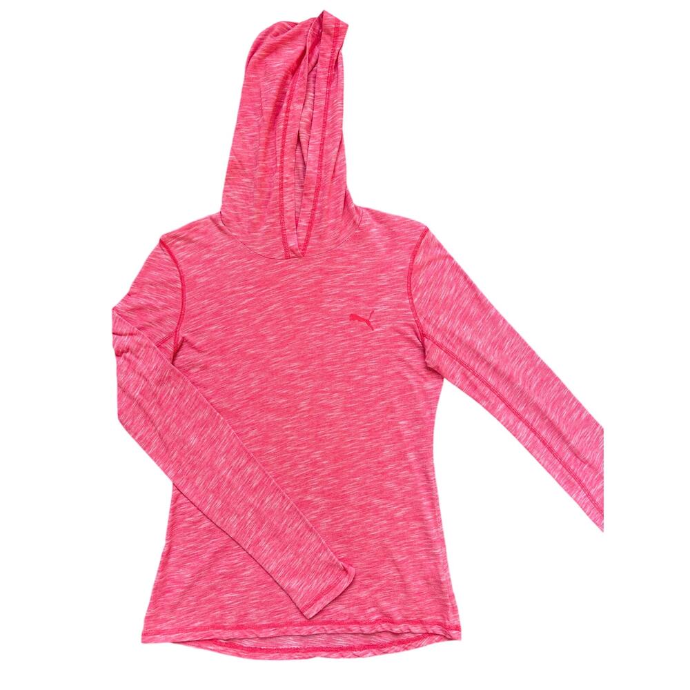 PUMA Pink Heather Lightweight Pullover Hoodie Women's Small
